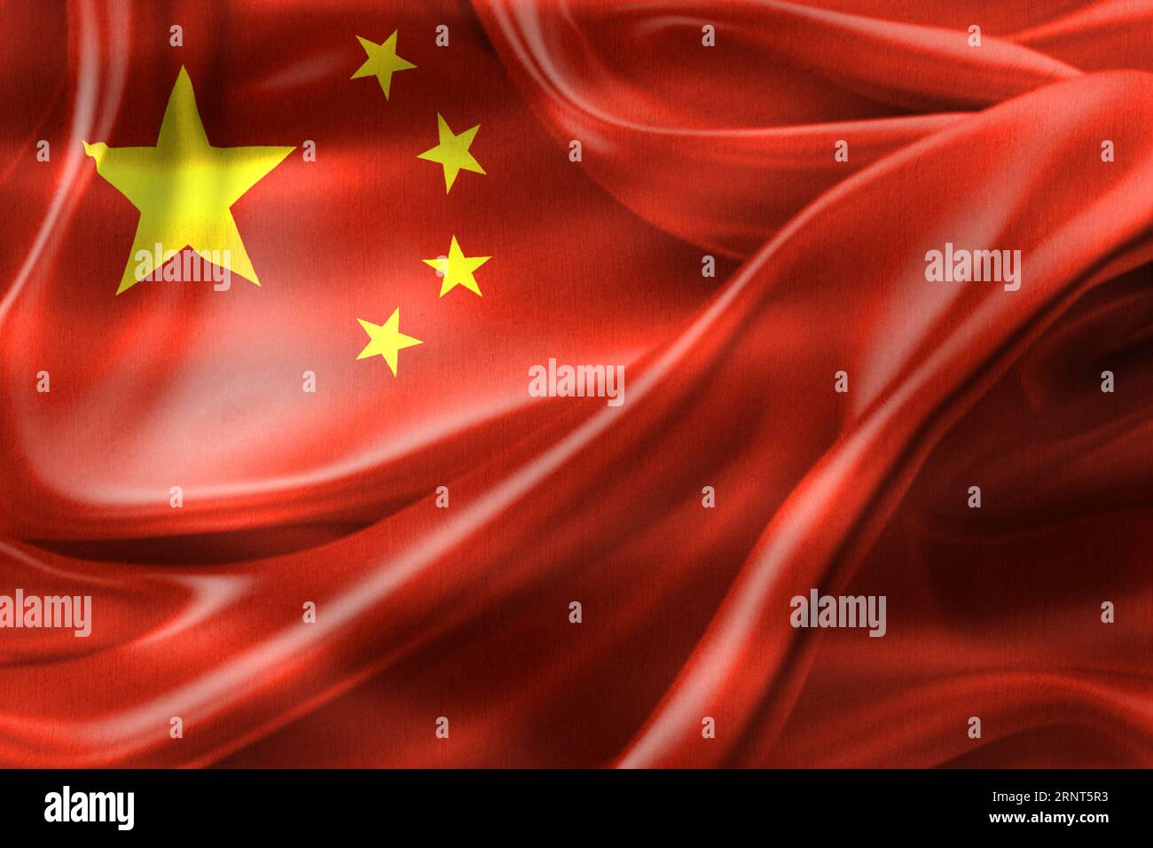 Drapeau de la Chine - drapeau de tissu ondulant réaliste Banque D'Images