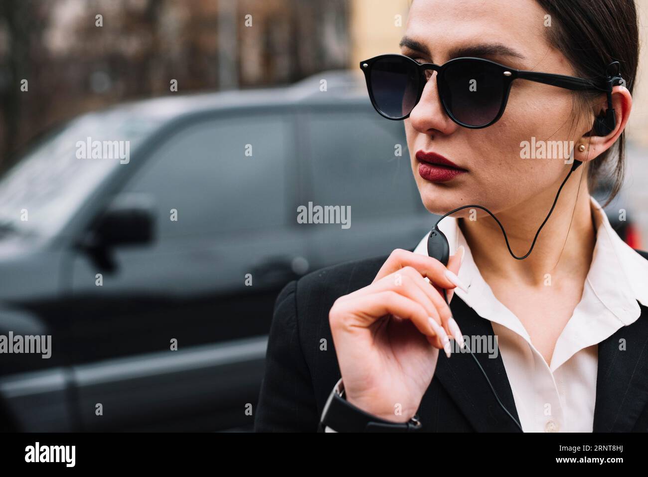 Service de femme de sécurité rapprochée Banque D'Images