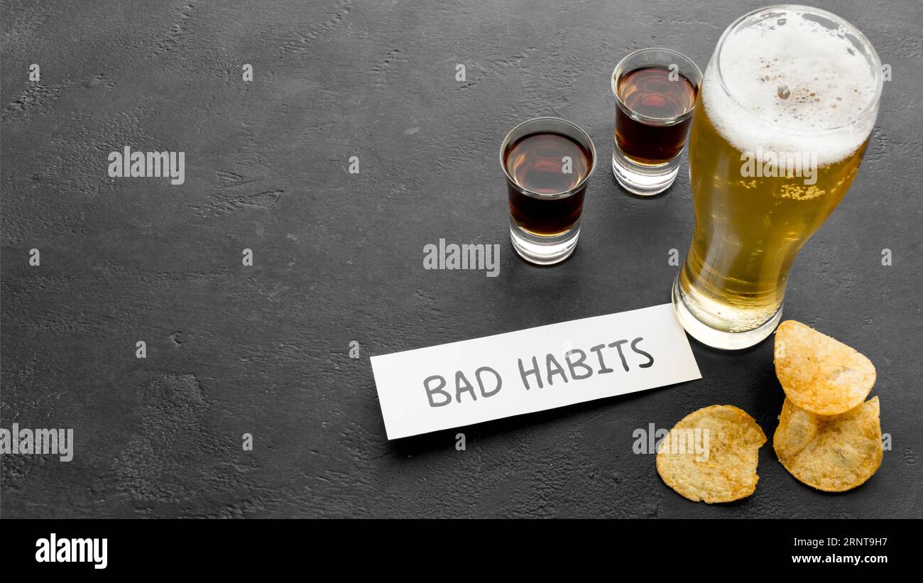 Mode de vie malsain avec de mauvaises habitudes Banque D'Images