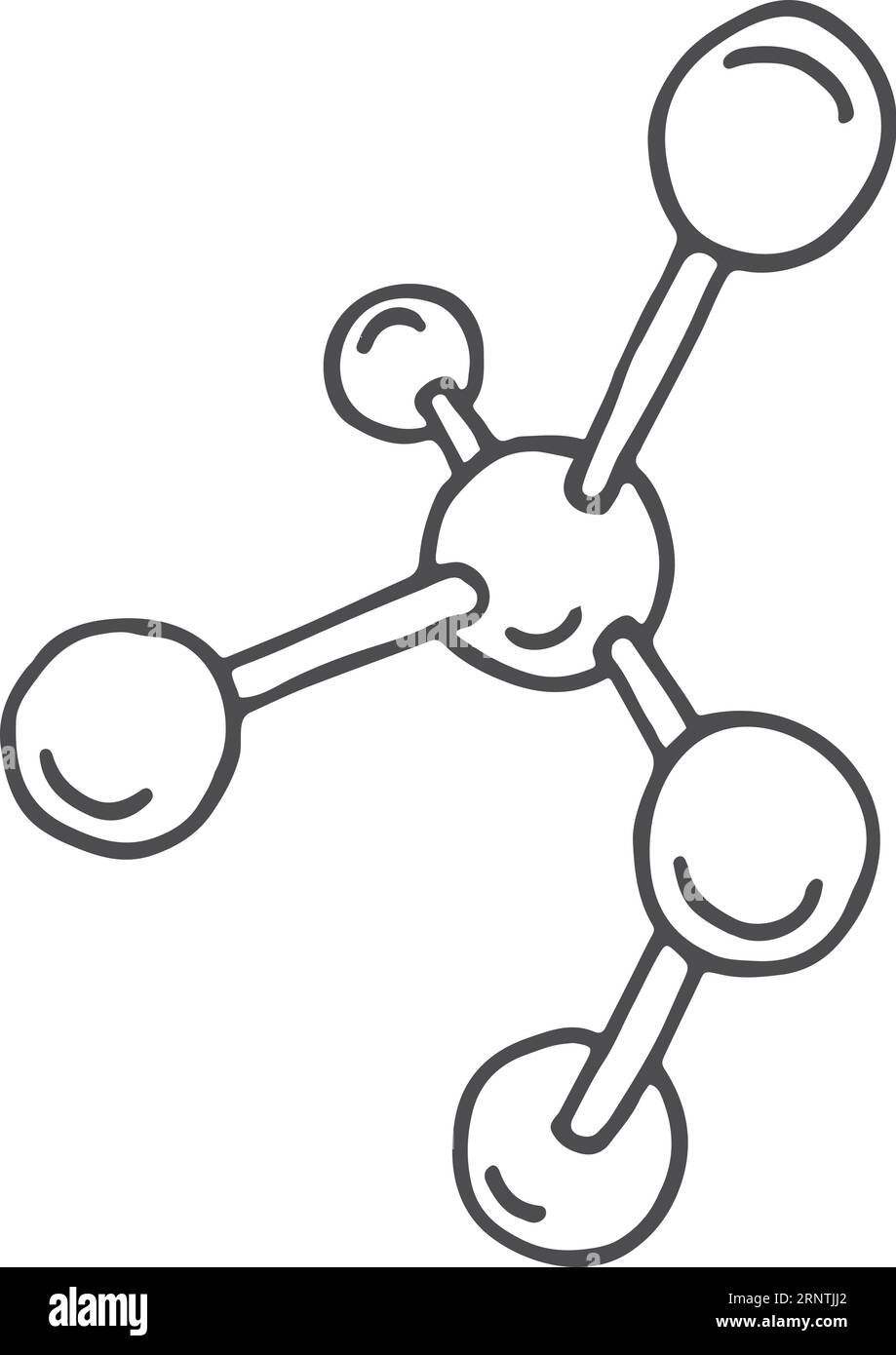 Icône de modèle de molécule chimique. Doodle d'étude scientifique Illustration de Vecteur