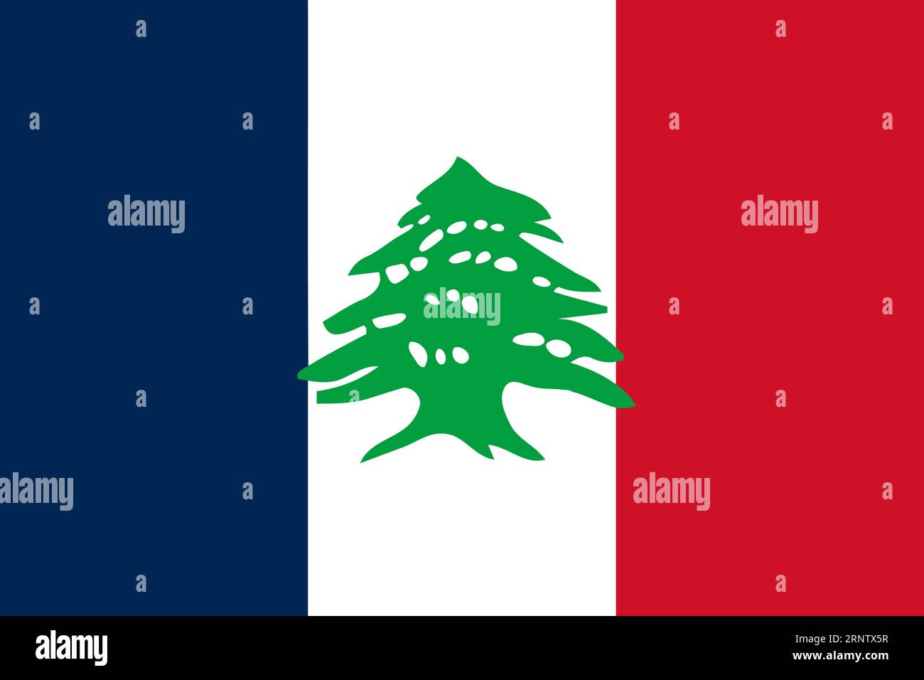 Drapeau de la France et du Liban Illustration de Vecteur