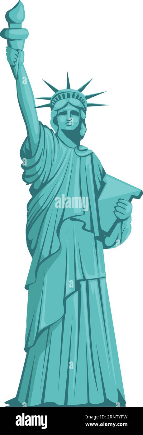 Statue de la liberté. Icône de dessin animé emblématique de New york Illustration de Vecteur