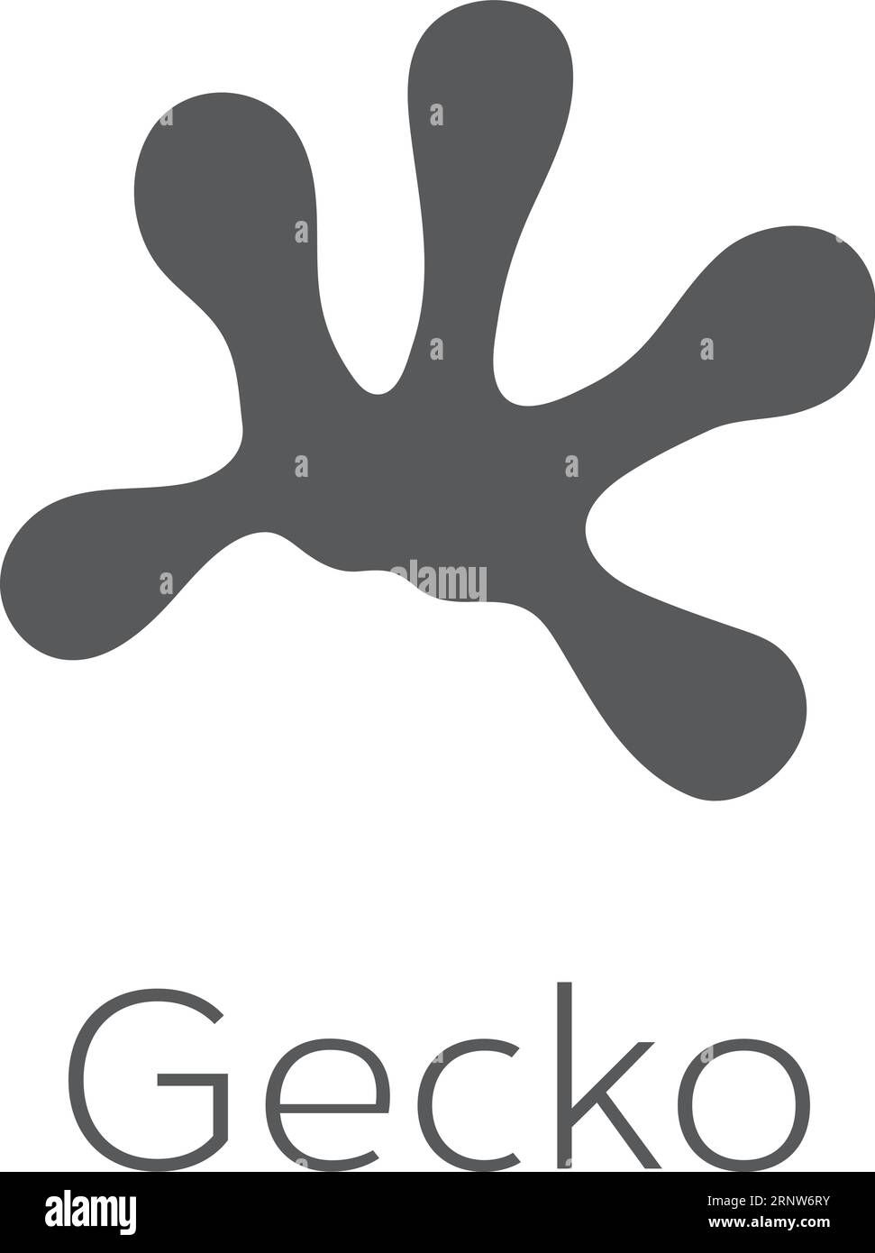 Empreinte Gecko. Marque de pied de lézard. Logo noir Illustration de Vecteur