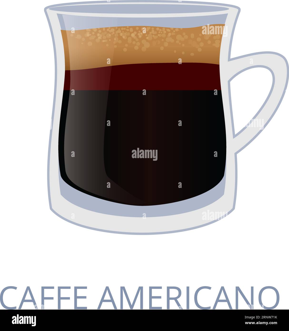 Illustration de tasse Americano pour le menu de café. Boisson chaude Illustration de Vecteur