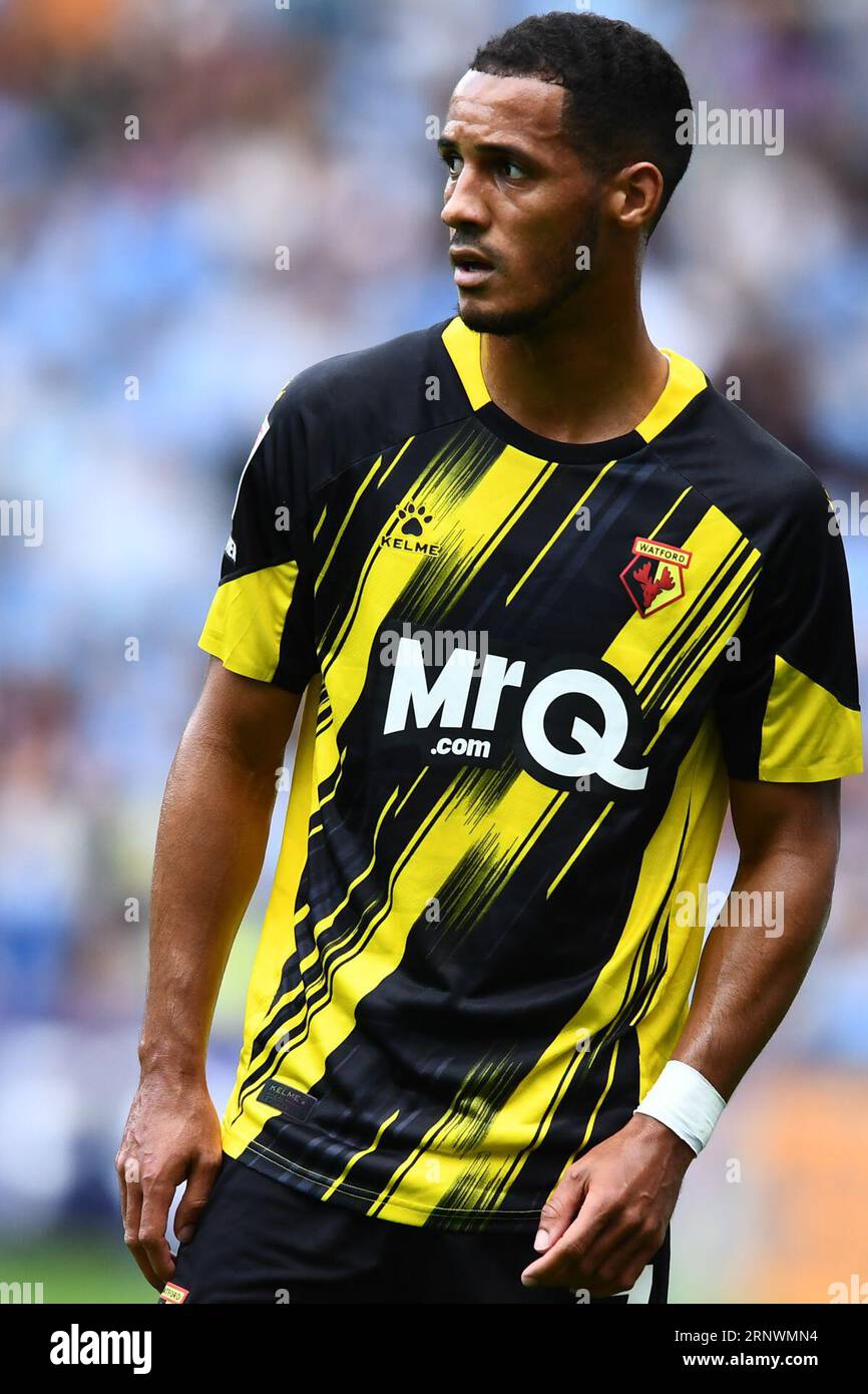 Tom Ince (7 Watford) regarde lors du match de championnat Sky Bet entre Coventry City et Watford à la Coventry Building Society Arena, Coventry le samedi 2 septembre 2023. (Photo : Kevin Hodgson | MI News) crédit : MI News & Sport / Alamy Live News Banque D'Images