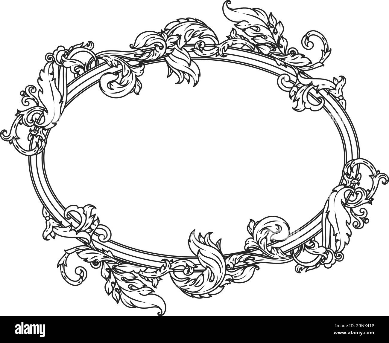 Cadre rond vintage avec filigrane décoratif. Elément élégant Illustration de Vecteur