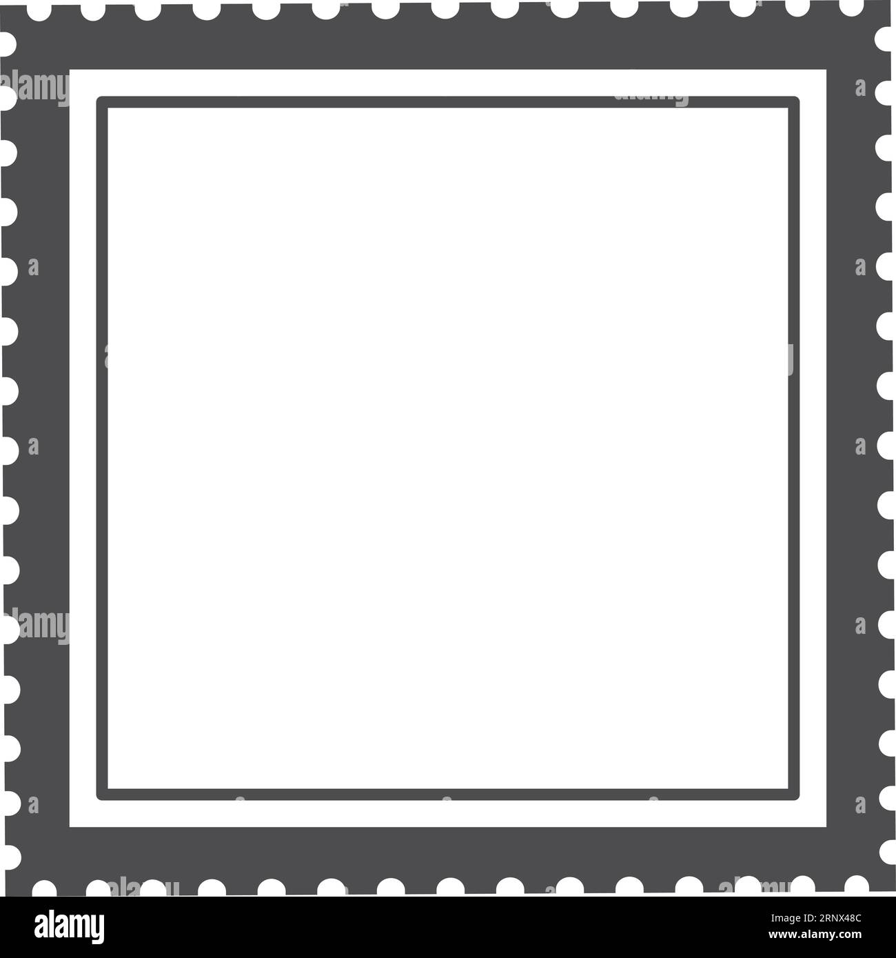 Modèle de cadre de marquage postal. Bordure carrée noire vide Illustration de Vecteur