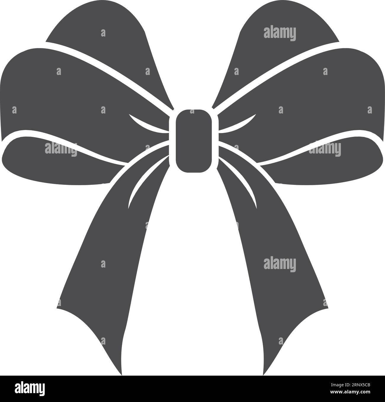 Silhouette de noeud cadeau. Icône de ruban cadeau noir Illustration de Vecteur