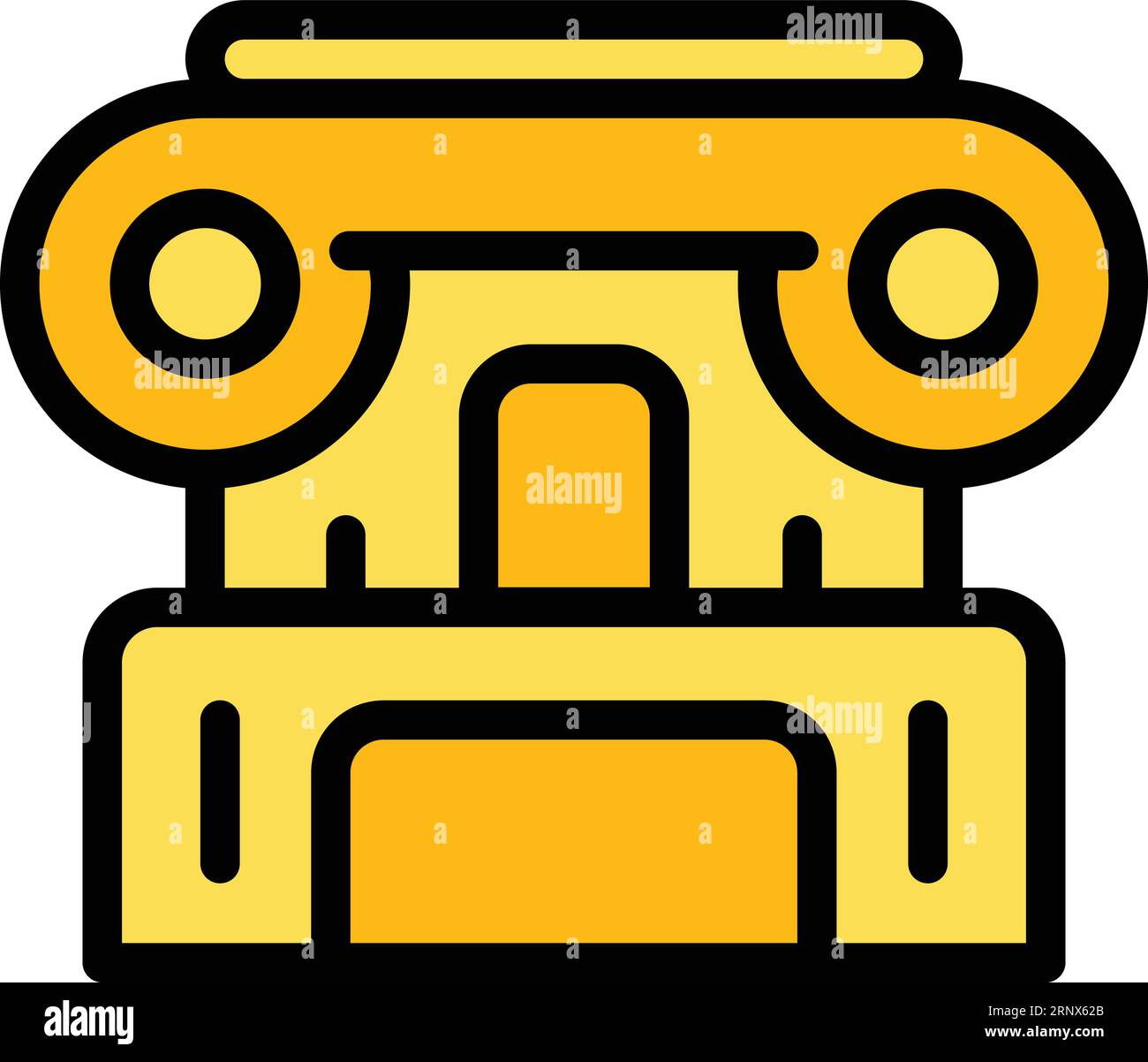 Vecteur de contour d'icône de colonne Grèce. Bâtiment grec. Couleur pilier histoire plat Illustration de Vecteur
