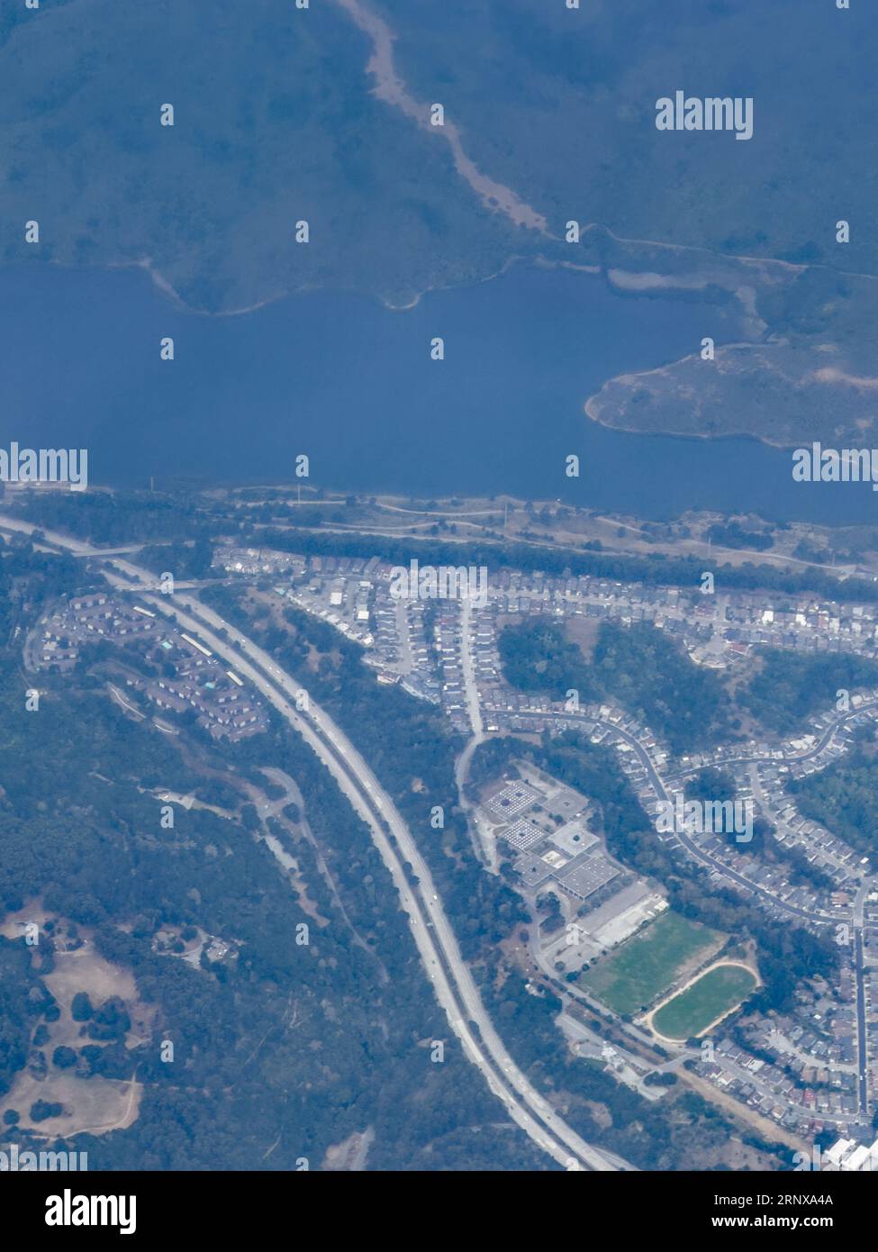 San Francisco et San Andreas Lake Banque D'Images