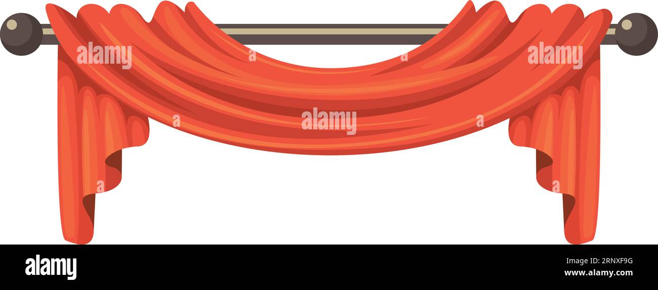 Draperies pliées en velours rouge. Rideau de théâtre Illustration de Vecteur