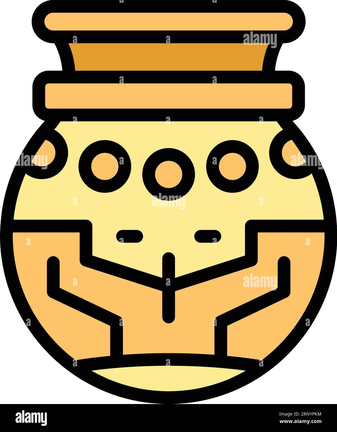 Vecteur de contour d'icône de vase de ville. India City. Calcutta tourisme couleur plat Illustration de Vecteur