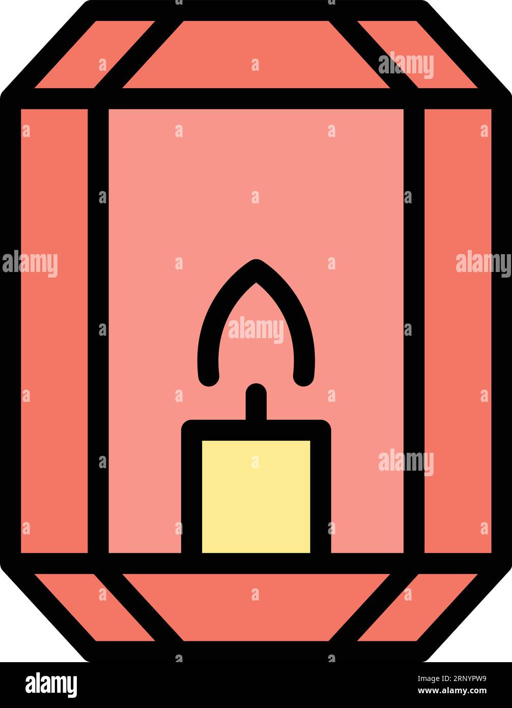 Vecteur de contour d'icône de lampe de mouche. Skyline de la ville. Ciel de tourisme couleur plat Illustration de Vecteur