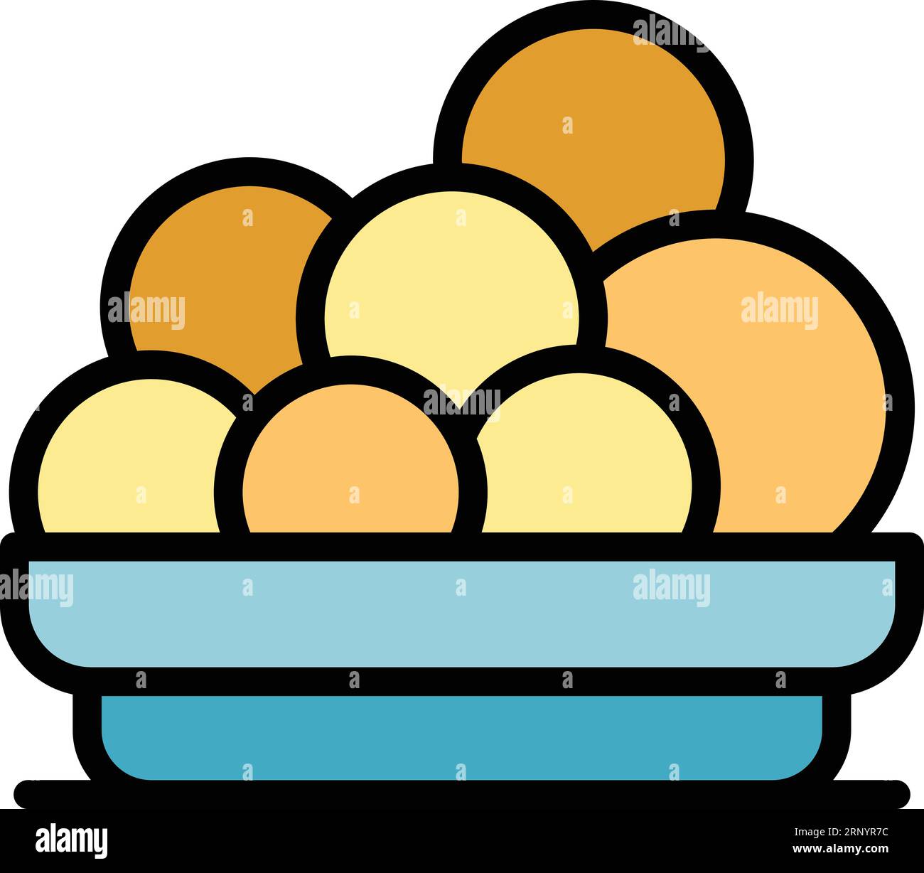 Vecteur de contour d'icône de boules de nourriture indienne. City india. Monument touristique couleur plat Illustration de Vecteur