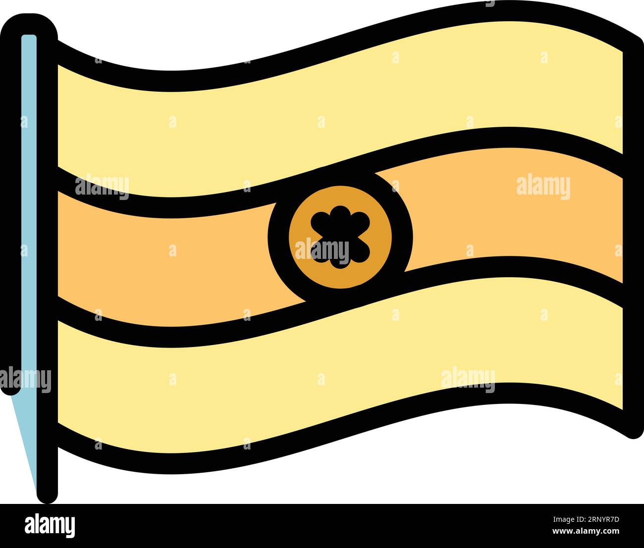 Vecteur de contour d'icône de drapeau Kolkata. Skyline de la ville. Couleur du ciel ouest plat Illustration de Vecteur