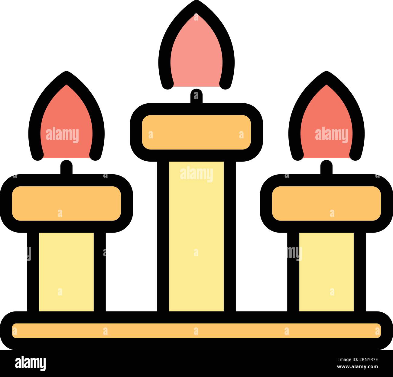 Vecteur de contour d'icône de bougies indiennes. India City. Couleur d'affaires de tourisme plat Illustration de Vecteur