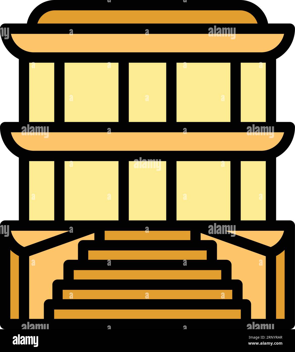 Vecteur de contour d'icône d'escalier de Temple. India City. Voyage ville couleur plat Illustration de Vecteur