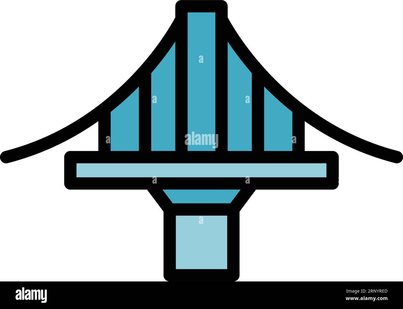 Vecteur de contour d'icône de pont de Kolkata. Architecture indienne. Couleur du repère du ciel à plat Illustration de Vecteur