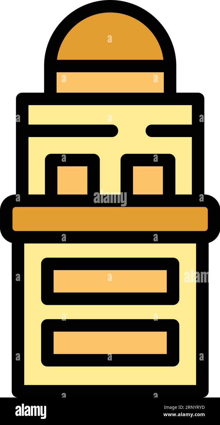 Vecteur de contour d'icône Lighthouse. Skyline du Maroc. Afrique voyage couleur plat Illustration de Vecteur