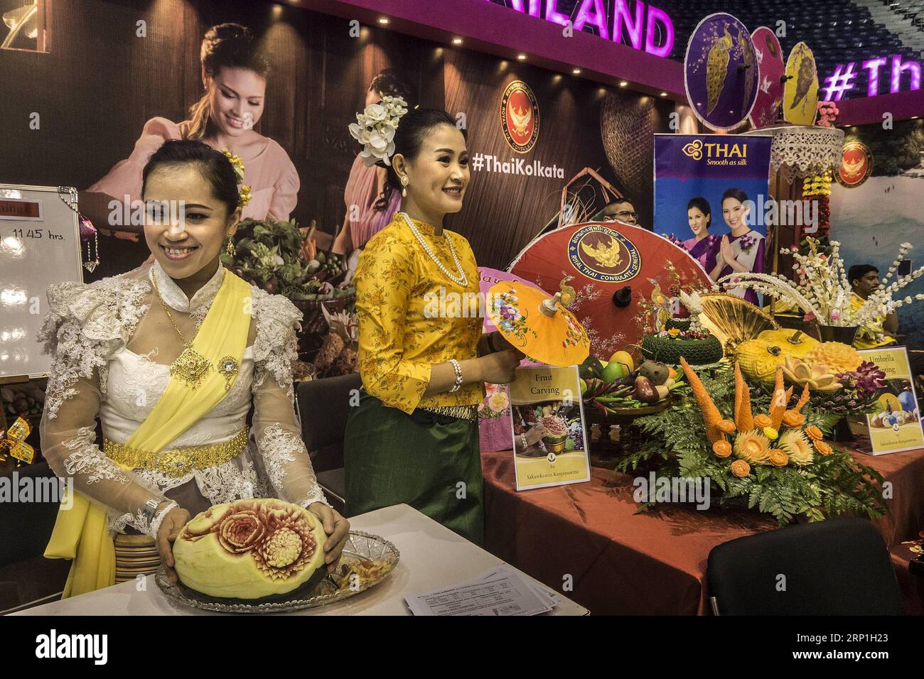 (180706) -- KOLKATA, 6 juillet 2018 -- une photo prise le 6 juillet 2018 montre la zone d'exposition thaïlandaise lors du salon du voyage et du tourisme (TTF) à Kolkata, en Inde. Le TTF a lieu au stade Netaji Indoor du 6 au 8 juillet. (Xinhua photo/Tumpa lundi) (hy) INDE-KOLKATA-TRAVEL-TOURISM-FAIR TumpaxMondal PUBLICATIONxNOTxINxCHN Banque D'Images