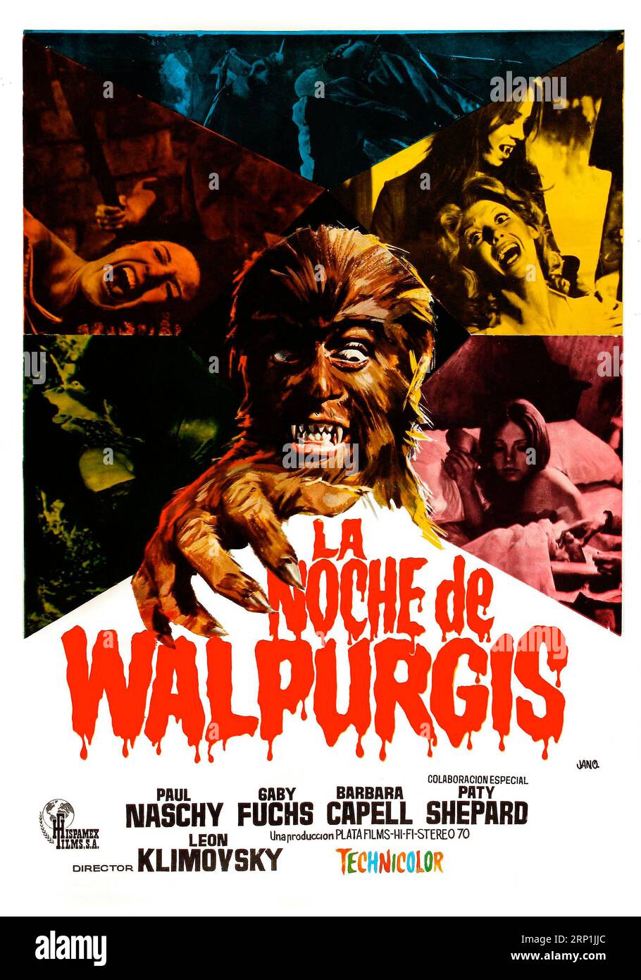 THE WEREWOLF VERSUS VAMPIRE WOMEN (1971) -titre original : LA NOCHE DE WALPURGIS-, réalisé par LEON KLIMOVSKY. Banque D'Images