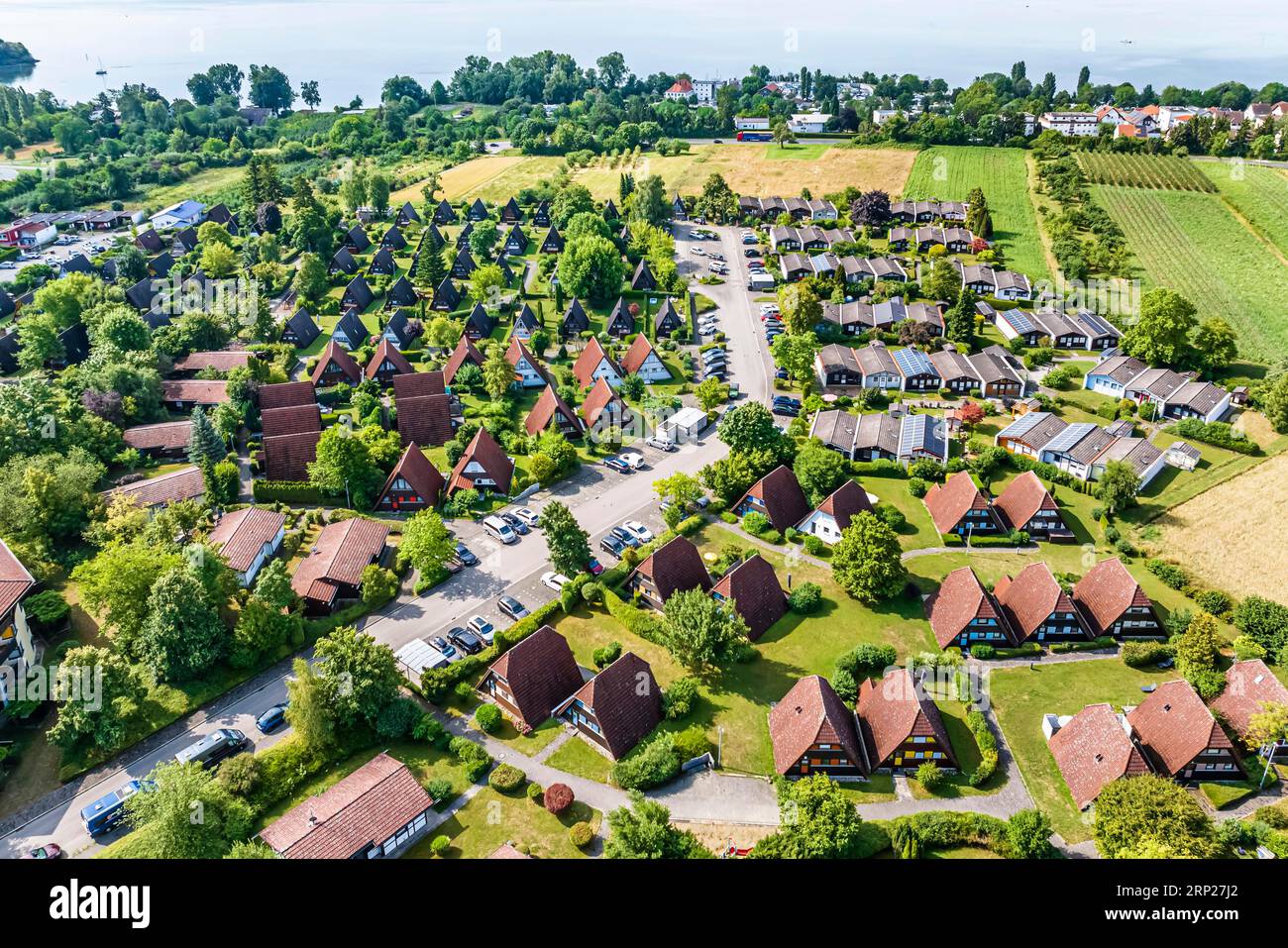 Parc de vacances Immenstaad, vacances au lac de Constance, photo drone, Baden-Wuerttemberg, Allemagne Banque D'Images