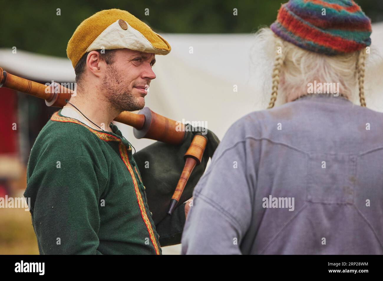 Hojbjerg, Danemark, 29 juillet 2023 : les hommes au Festival Viking. Banque D'Images