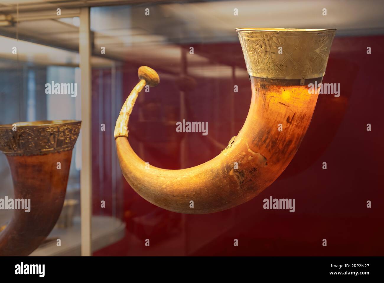 Corne à boire au Musée national du Danemark - Copenhague, Danemark Banque D'Images