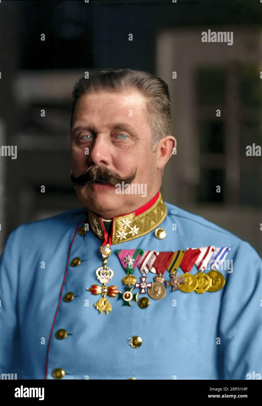 Portrait de François-Ferdinand, archiduc d'Autriche-Este (1863-1914) en uniforme. circa 1914. C'est le même uniforme qu'on lui a tiré dessus. Banque D'Images