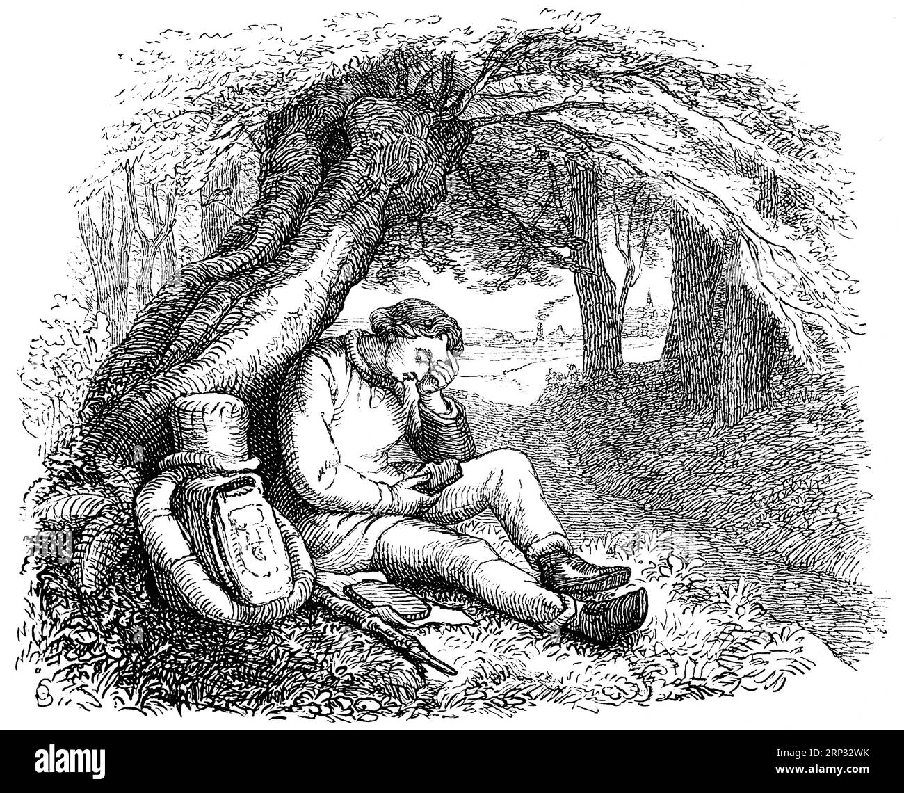 Fritz Reuter (1810) (1874) écrivain et poète bas-allemand, Hanne Nuete un de luette Pudel, Eine Vogel, und Menschengeschichte, Platt, Bas-allemand Banque D'Images