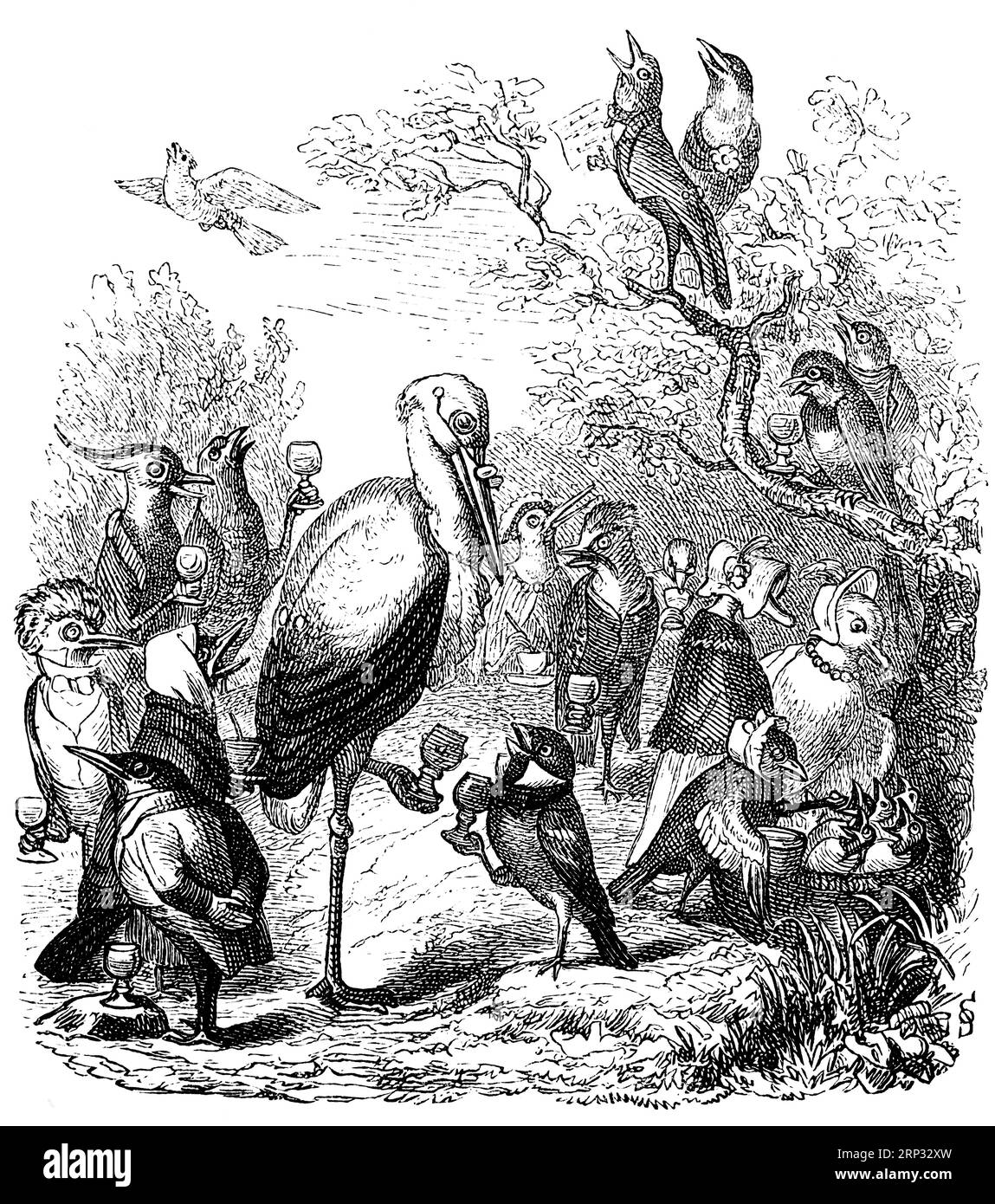 Fritz Reuter (1810) (1874) écrivain et poète bas-allemand, Hanne Nuete un de luette Pudel, Eine Vogel, und Menschengeschichte, Platt, Bas-allemand Banque D'Images
