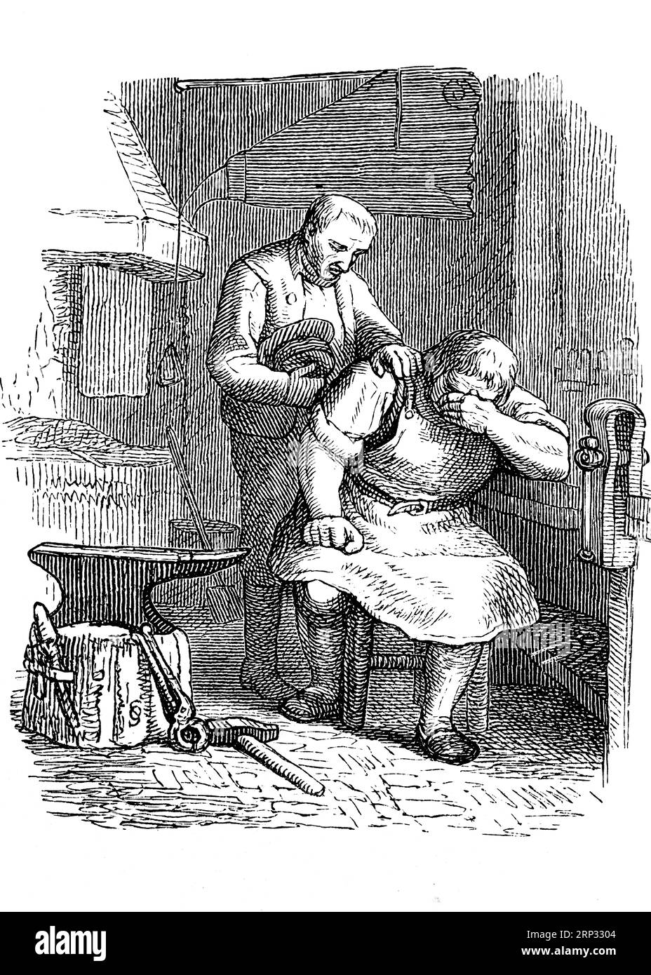 Fritz Reuter (1810) (1874) écrivain et poète bas-allemand, Hanne Nuete un de luette Pudel, Eine Vogel, und Menschengeschichte, Platt, Bas-allemand Banque D'Images