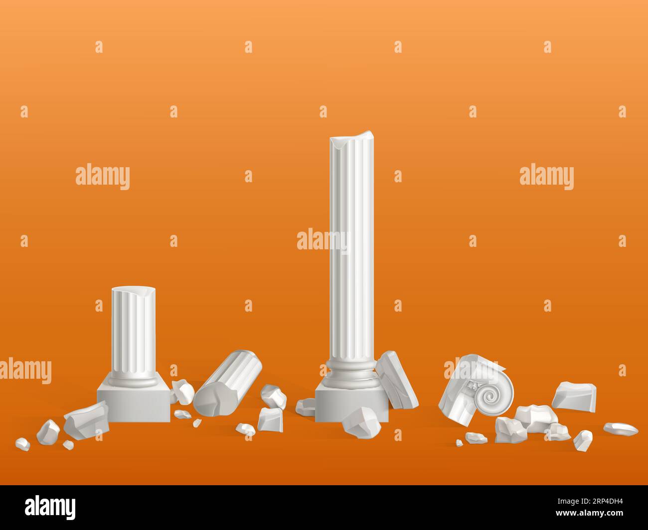 Colonnes romaines en ruine Banque d'images vectorielles - Alamy