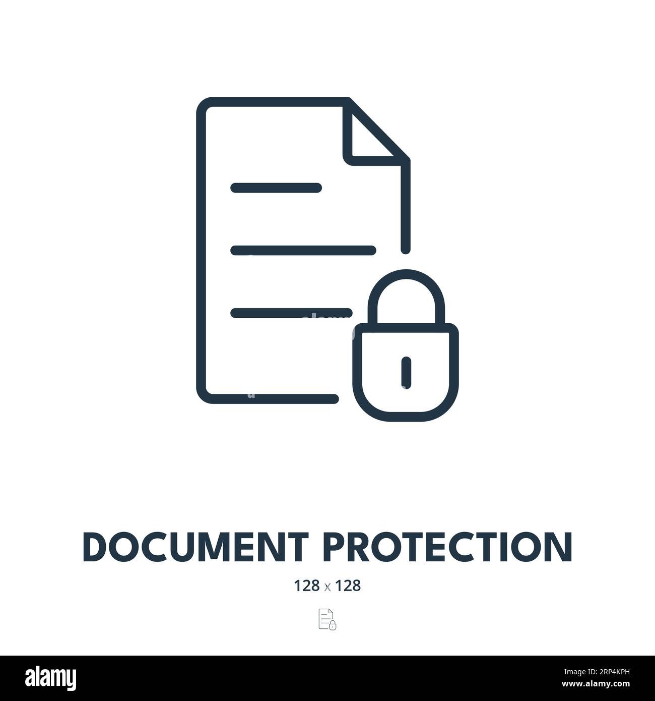 Icône protection du document. Sécurité, accès, confidentialité. Contour modifiable. Icône vecteur simple Illustration de Vecteur