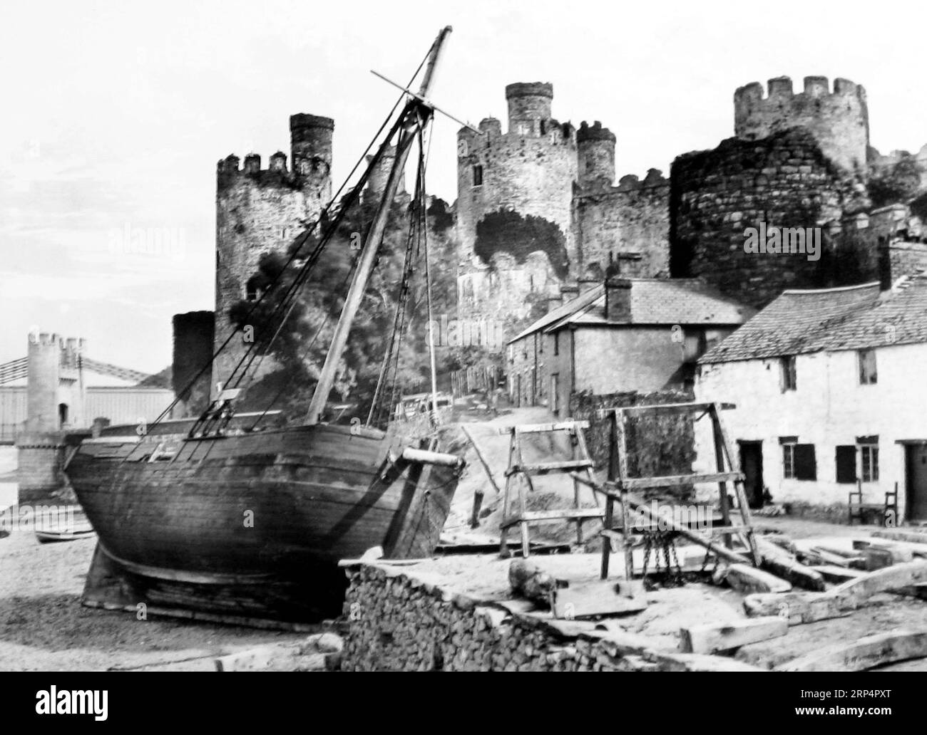 Conwy Castle, pays de Galles, époque victorienne Banque D'Images