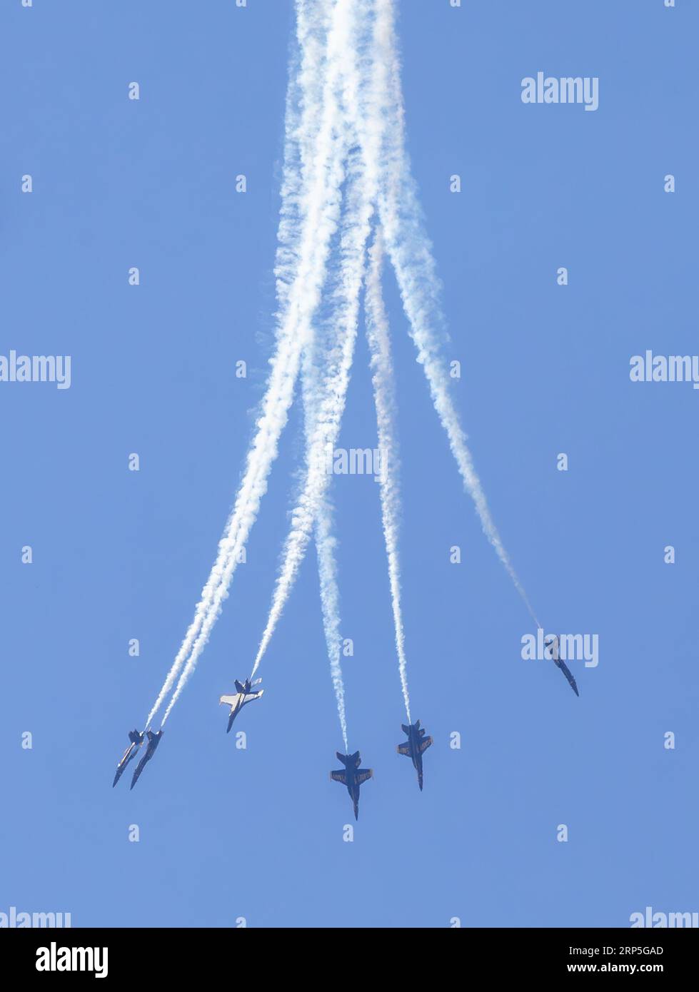 Toronto, Canada, 3 septembre 2023. Les pilotes des Blue Angels de la marine américaine dans leur F/A-18 Super Hornets se produisent au Canadian International Air Show. Colin N. Perkel/Alamy Live News Banque D'Images