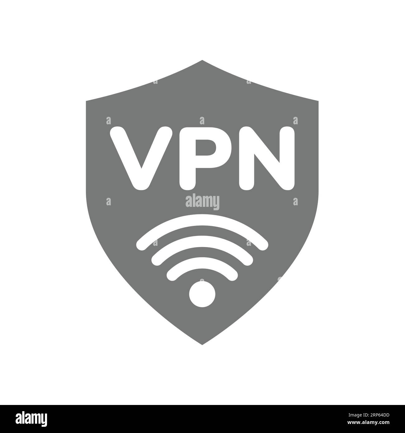 Icône de vecteur de bouclier VPN. Symbole de navigation sur Internet sur un réseau privé. Illustration de Vecteur