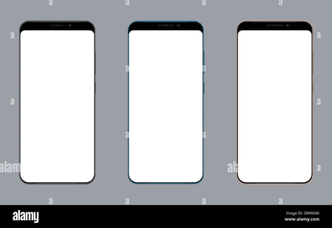 Écran vide réaliste de téléphone mobile pour la présentation de maquette Illustration de Vecteur
