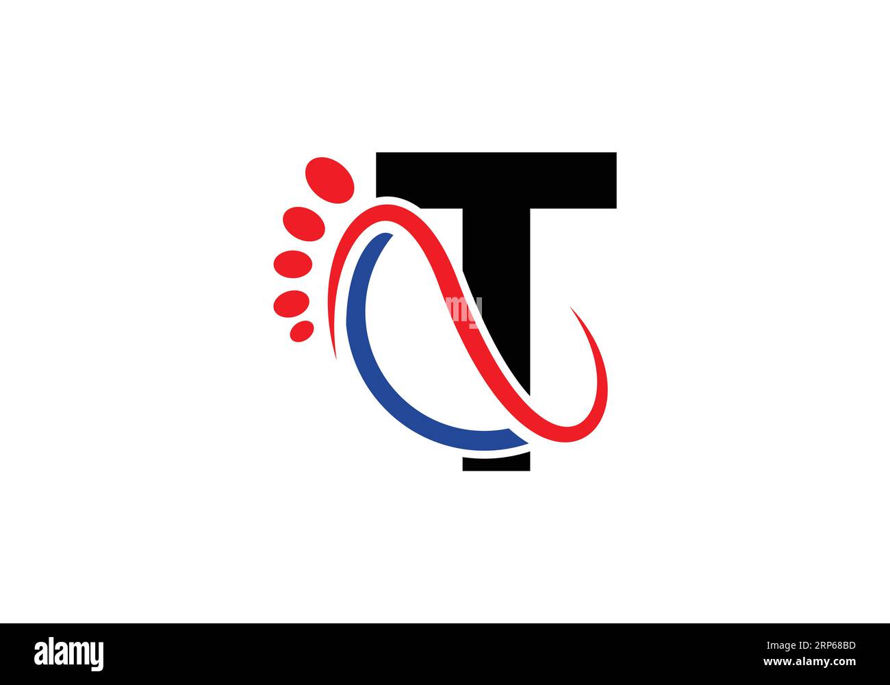 Modèle de vecteur de conception de logo de pied de lettre. Illustration de Vecteur