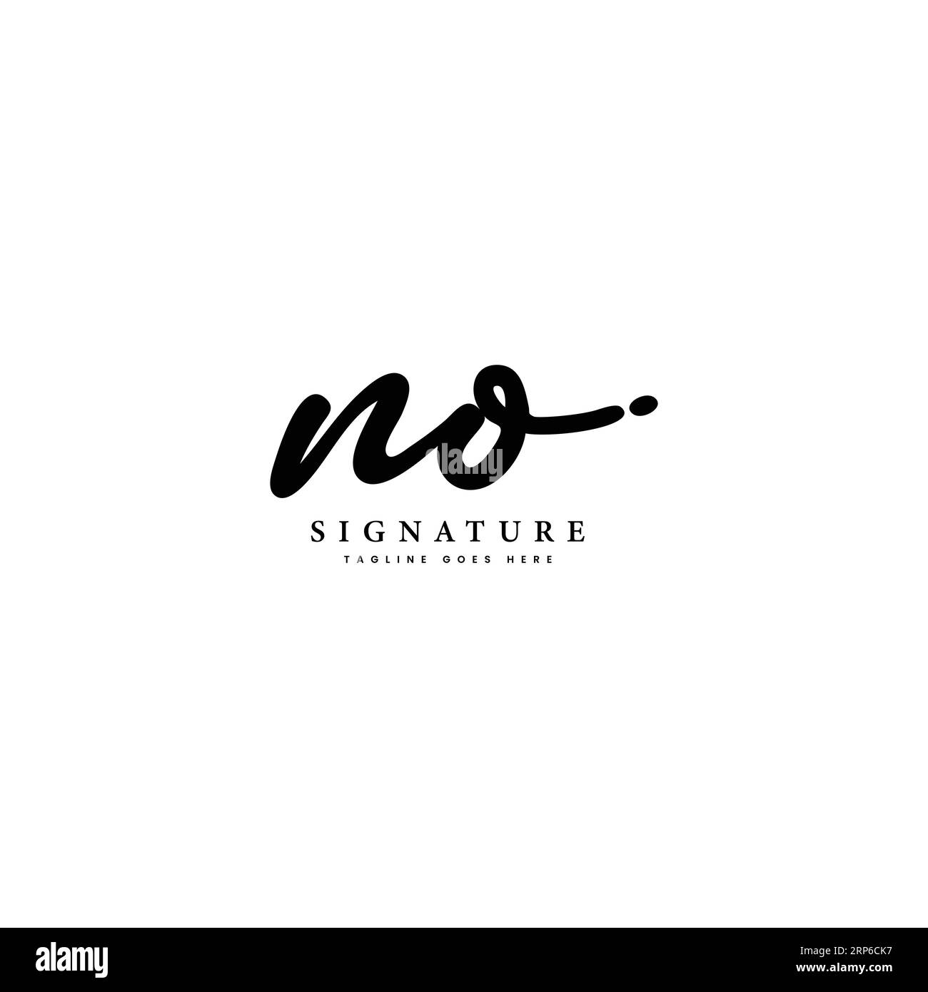 N, O, NO lettre initiale manuscrite et logo image vectorielle de signature Illustration de Vecteur