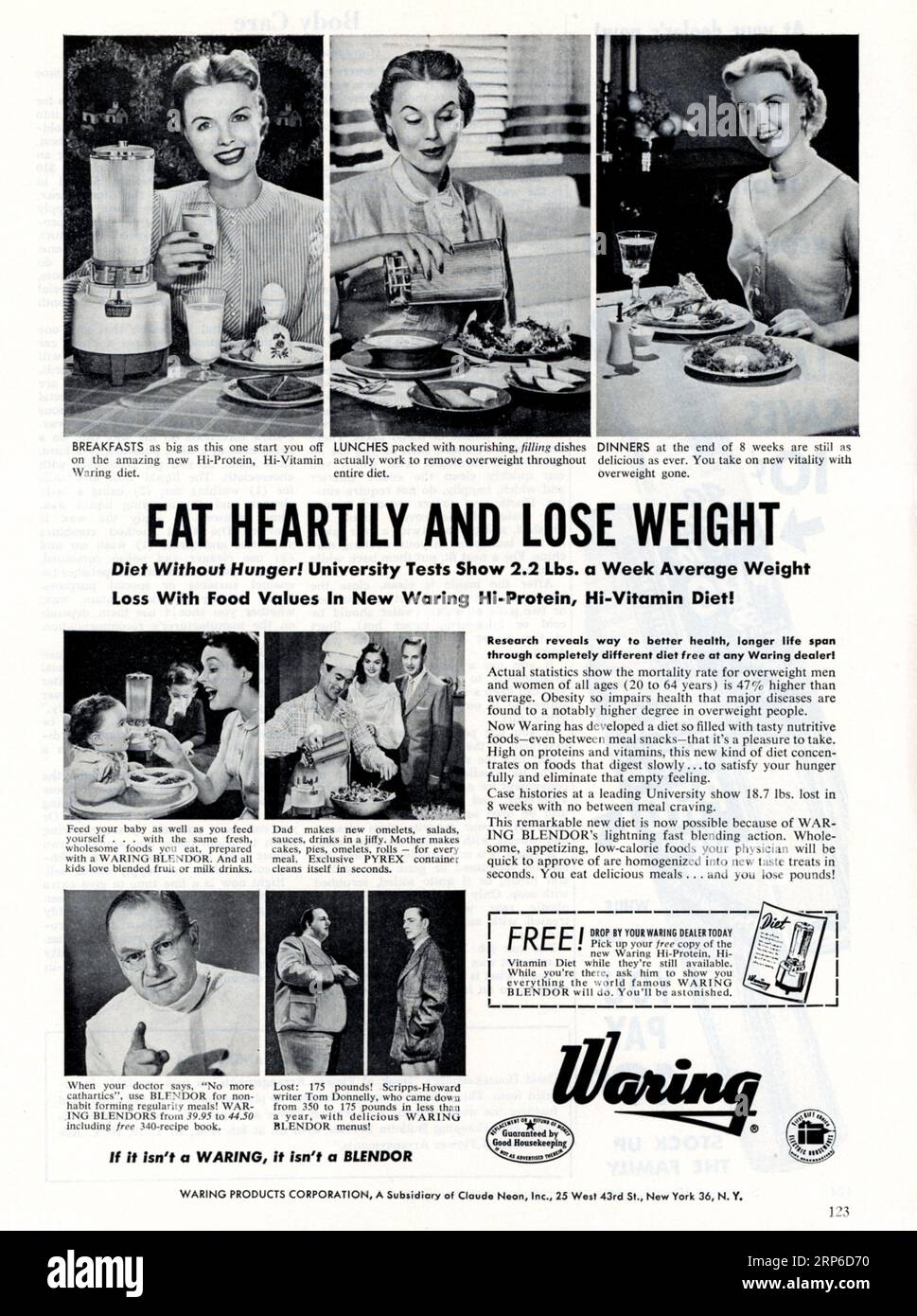 Publicité vintage « Good Housekeeping » de septembre 1953, États-Unis Banque D'Images