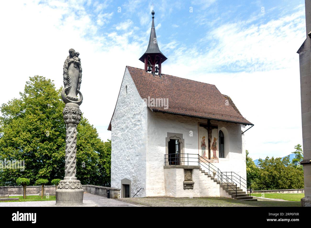 13e siècle Liebfrauenkapelle (Chapelle Sainte-Marie) par Stadtpfarrkiche, Lindenhof, Rapperswil-Jona, Canton de St. Gallen, Suisse Banque D'Images