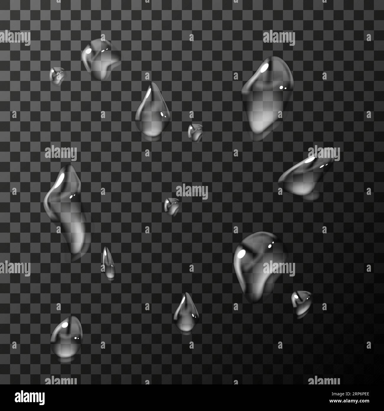 Illustration réaliste de goutte d'eau, liquide, vecteur de condensation sur fond isolé Illustration de Vecteur