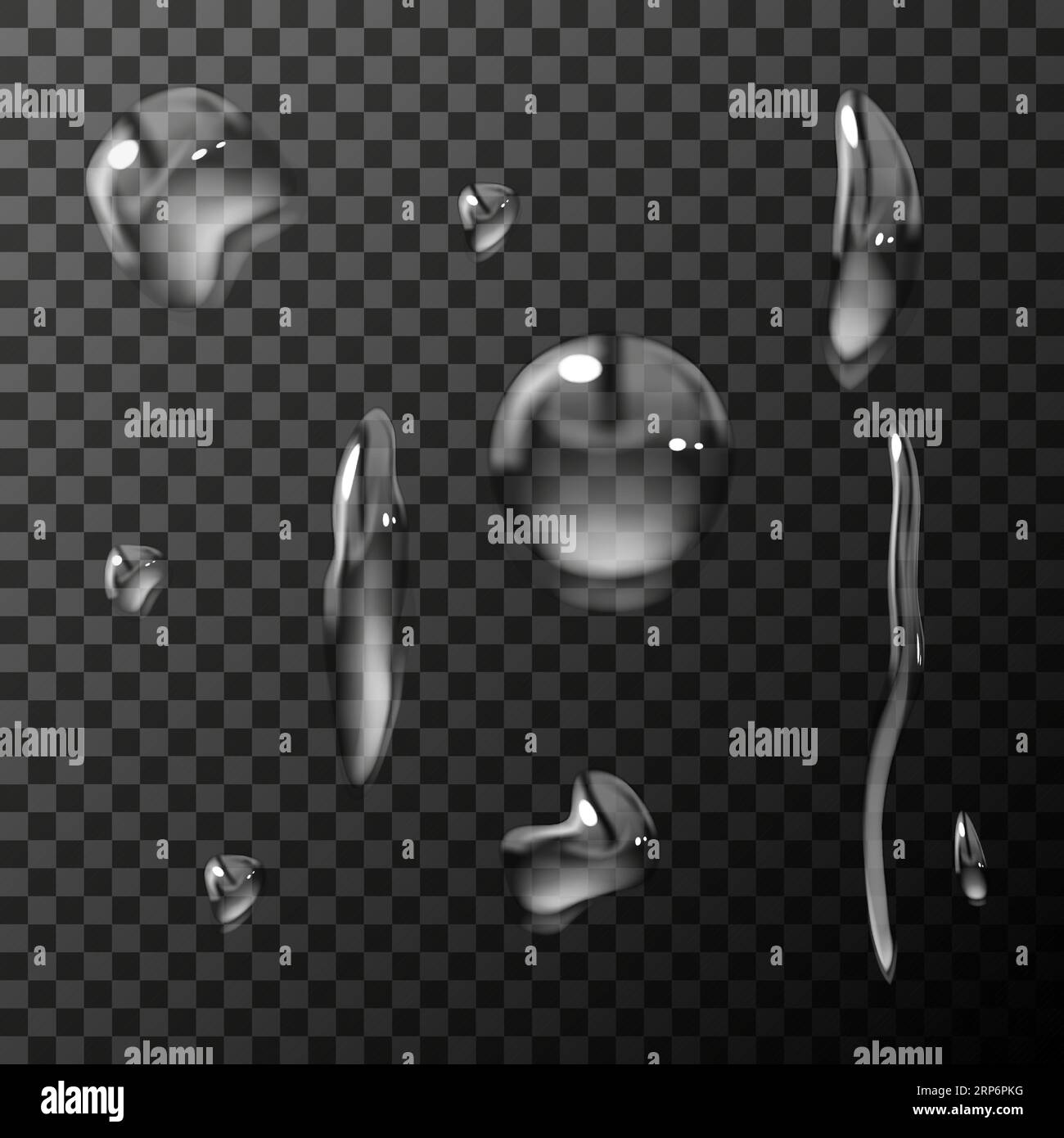 Illustration réaliste de goutte d'eau, liquide, vecteur de condensation sur fond isolé Illustration de Vecteur