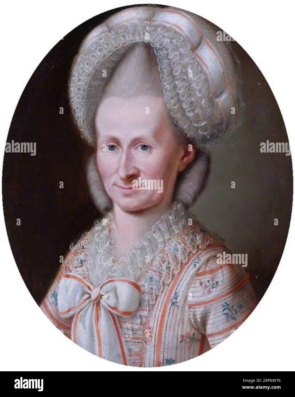 Portrait d'une dame âgée dans une grande casquette en dentelle ruchée 1779 par Jean-Jacques Sorg Banque D'Images