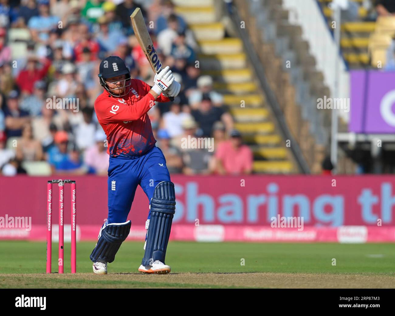 Birmingham 3 septembre : Jonny Bairstow d'Angleterre regarde le ballon lors de la troisième vitalité T20 International England Men v New Zealand Men à Edgbaston le 2023 septembre Birmingham Angleterre . Banque D'Images