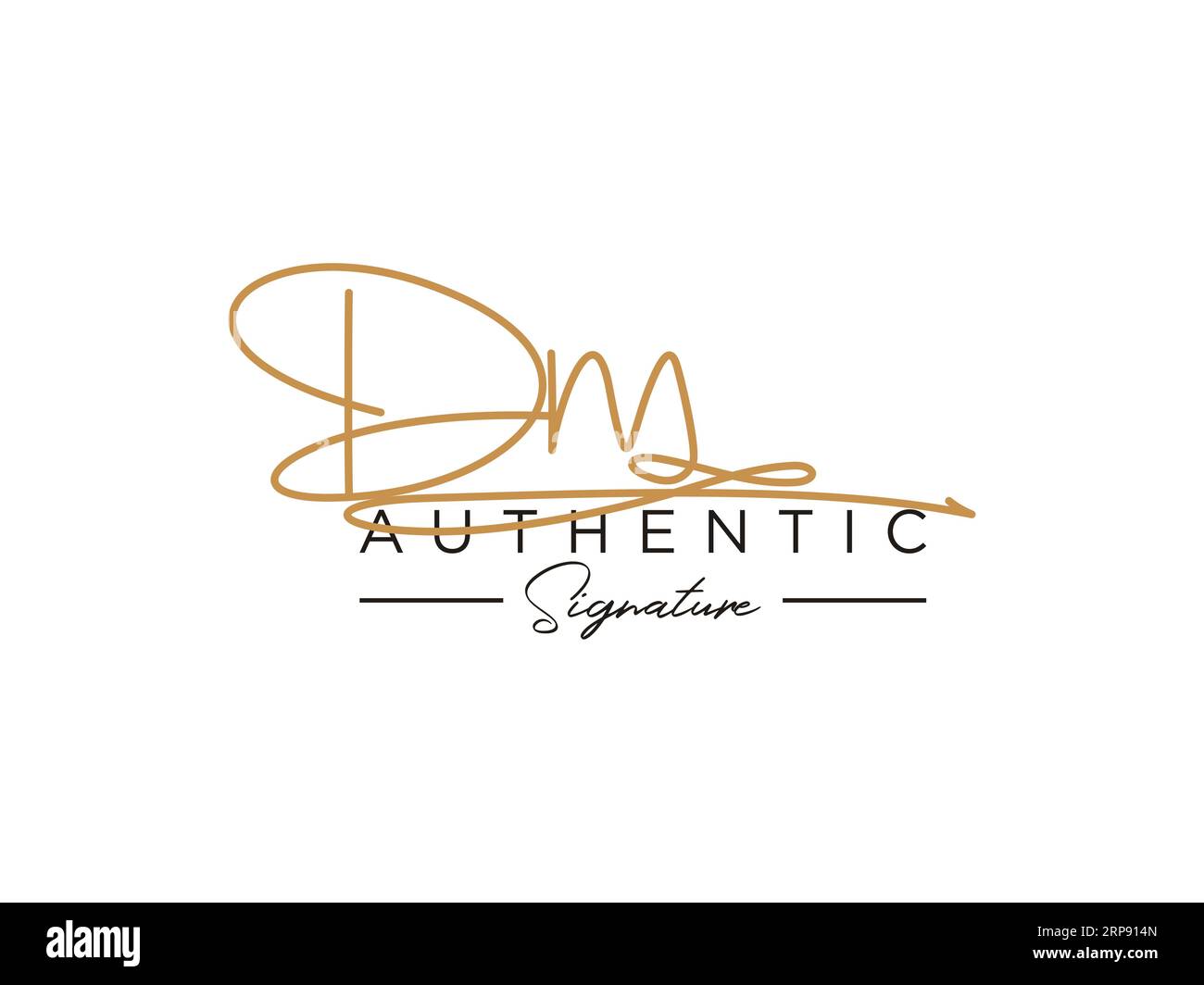 Modèle de logo de signature DM. Illustration de Vecteur