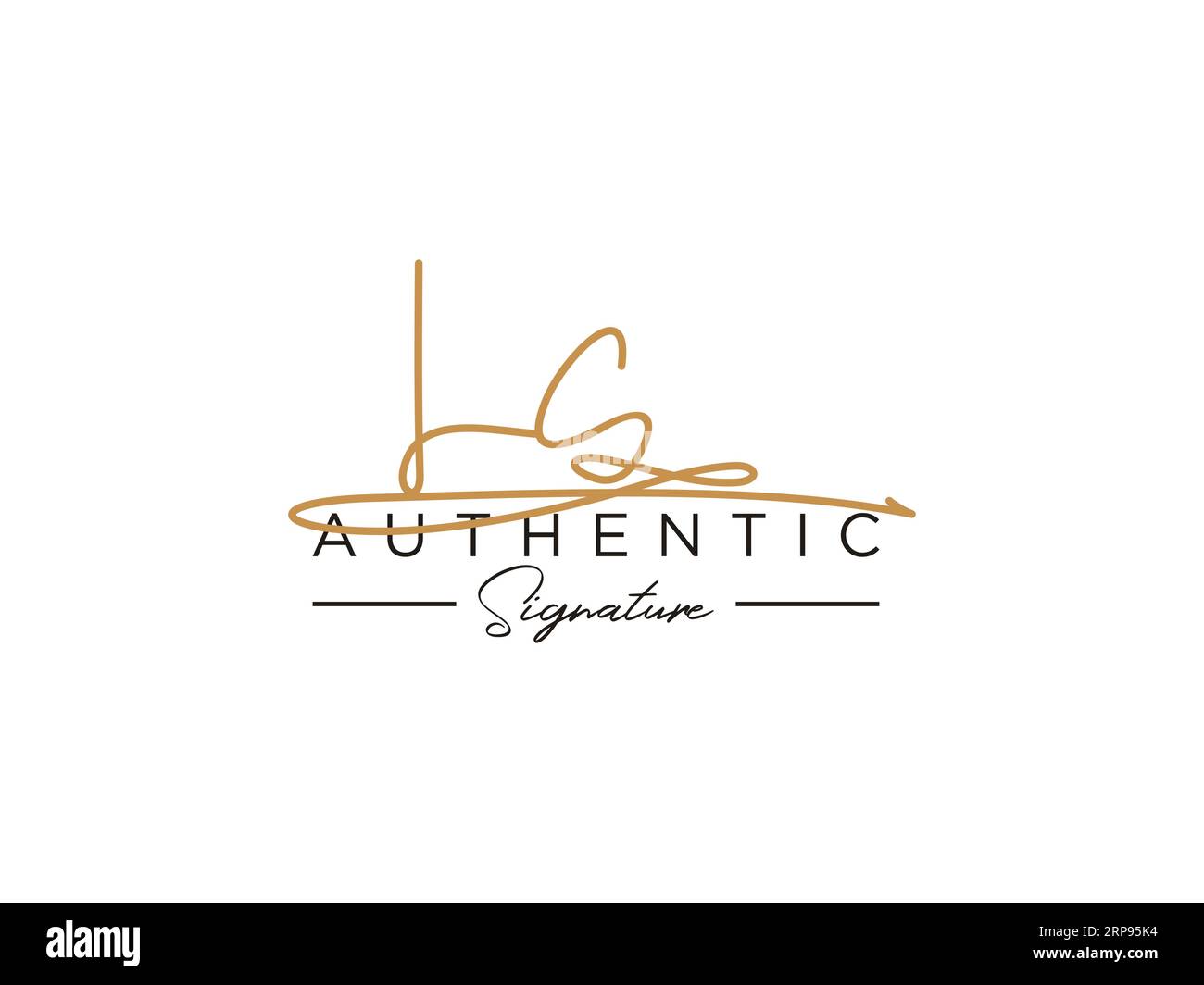 Modèle de logo Signature LC Vector. Illustration de Vecteur