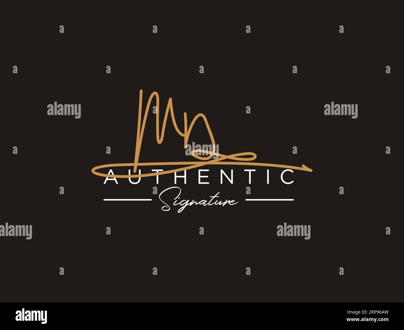 Mn Signature logo Template Vector. Illustration de Vecteur