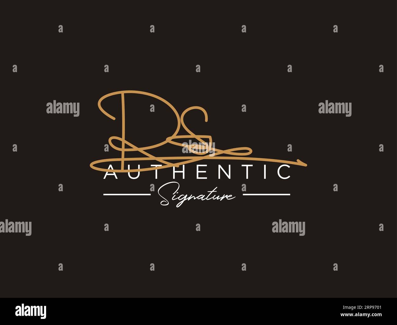 Modèle de logo Signature de RS Vector. Illustration de Vecteur